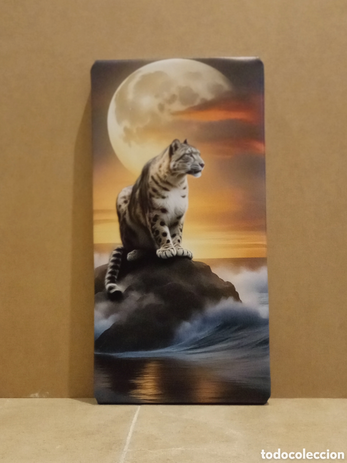 Vintage: Cuadro TIGRE EN LA ROCA - Foto 1