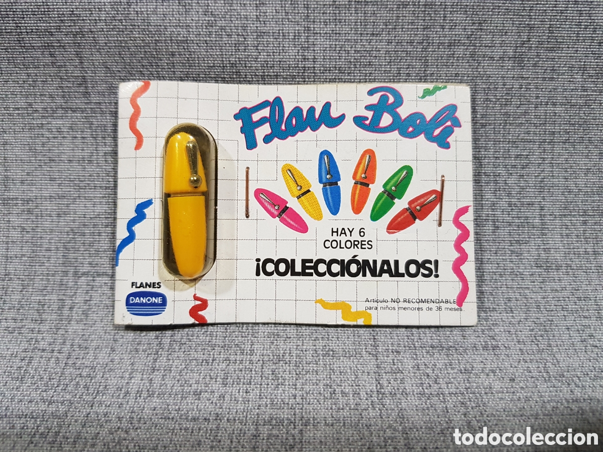 Vintage: FLAN BOLI AMARILLO COLECCIONABLE. FLANES DANONE. TRANSPLASTIC. A&Ntilde;OS 90. RETRO. VINTAGE