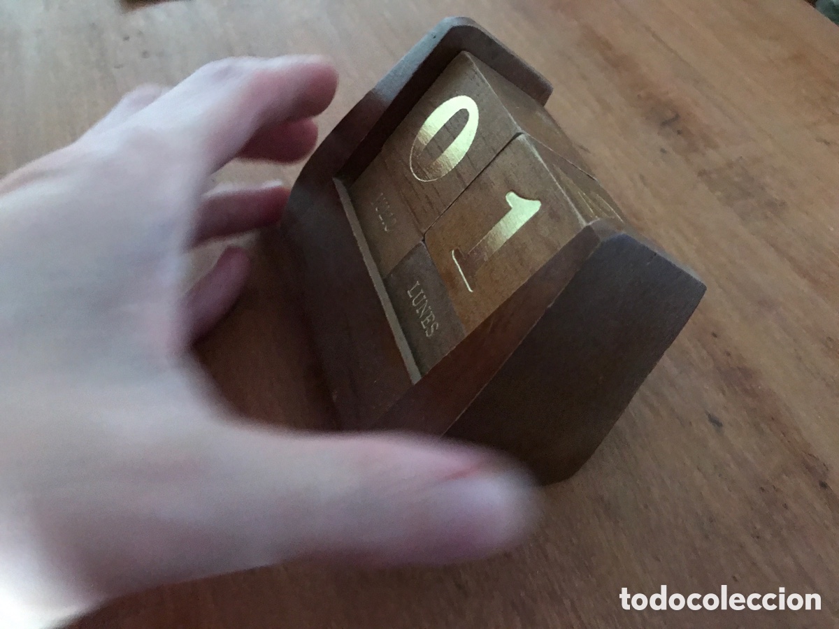 Vintage: Calendario de madera. Cubos calendario. - Foto 2