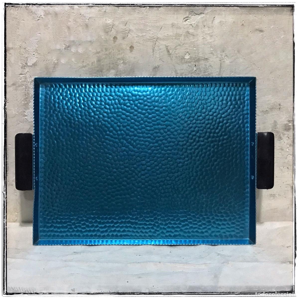 Vintage: Bandeja de aluminio de color azul - Foto 1