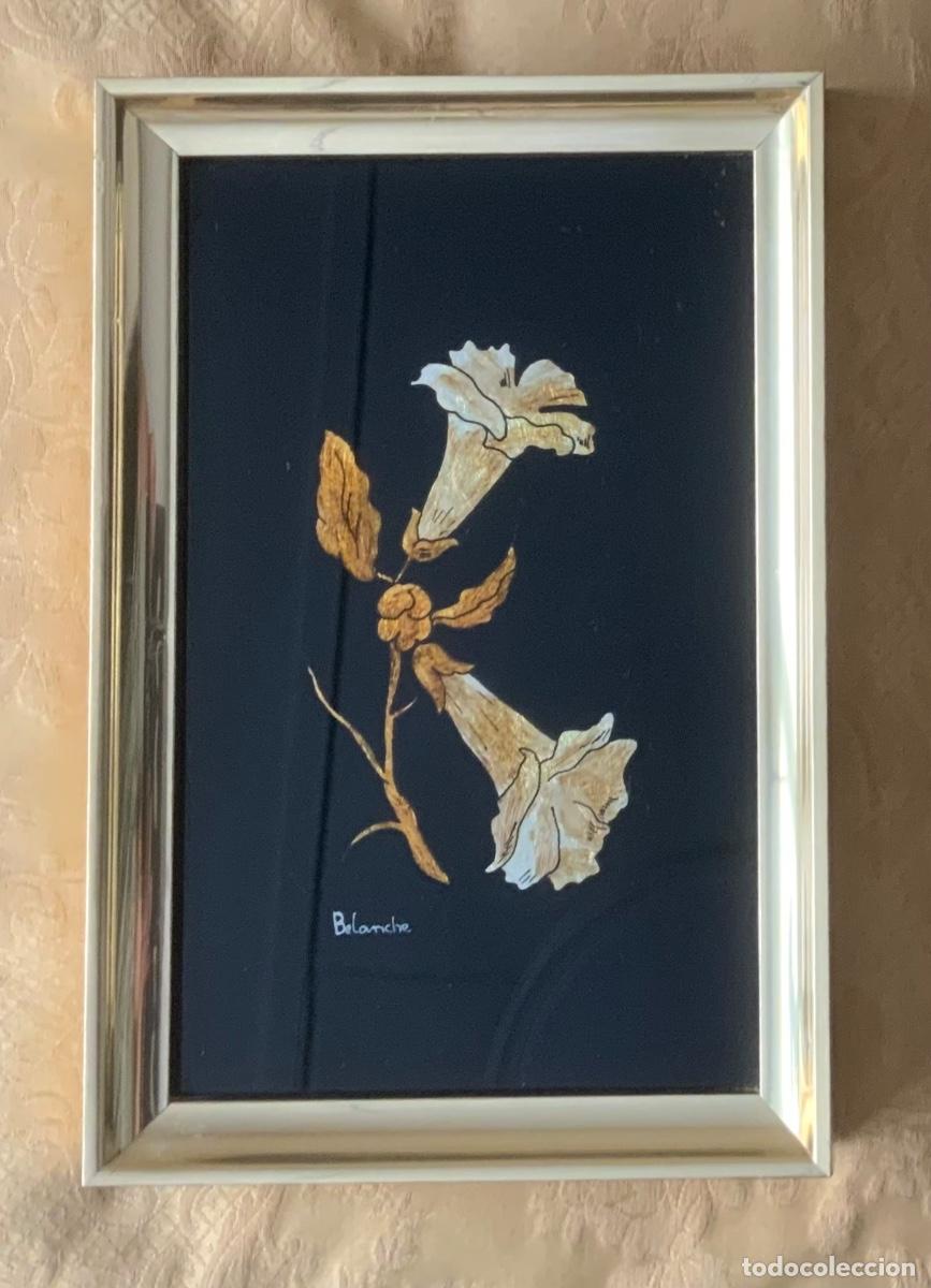 Vintage: CUADRO A&Ntilde;O 60 FLOR, FIRMADO BELANCHE - Foto 2