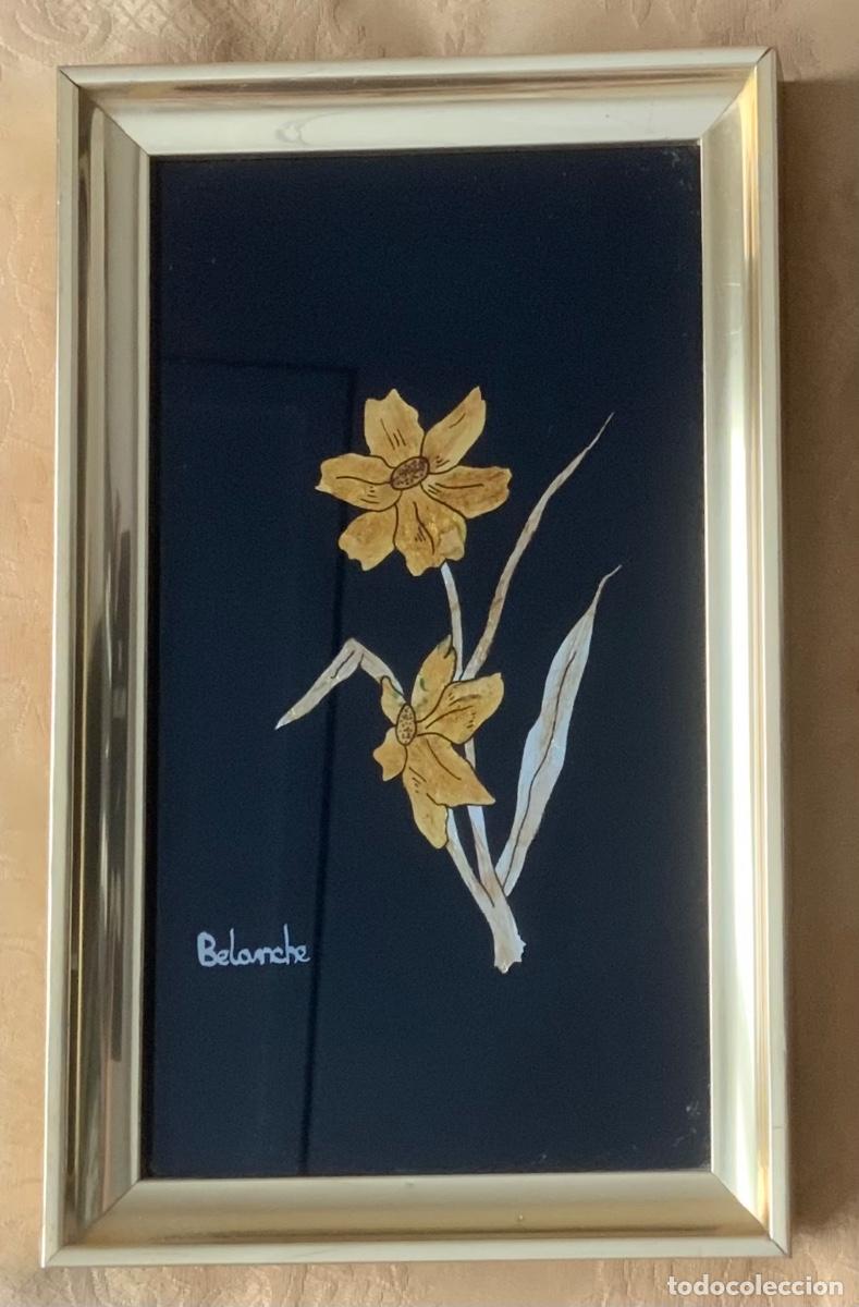 Vintage: CUADRO A&Ntilde;O 60 FLOR, FIRMADO BELANCHE - Foto 2