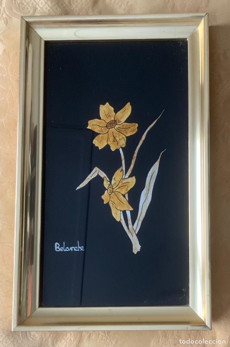 Vintage: CUADRO A&Ntilde;O 60 FLOR, FIRMADO BELANCHE - Foto 3