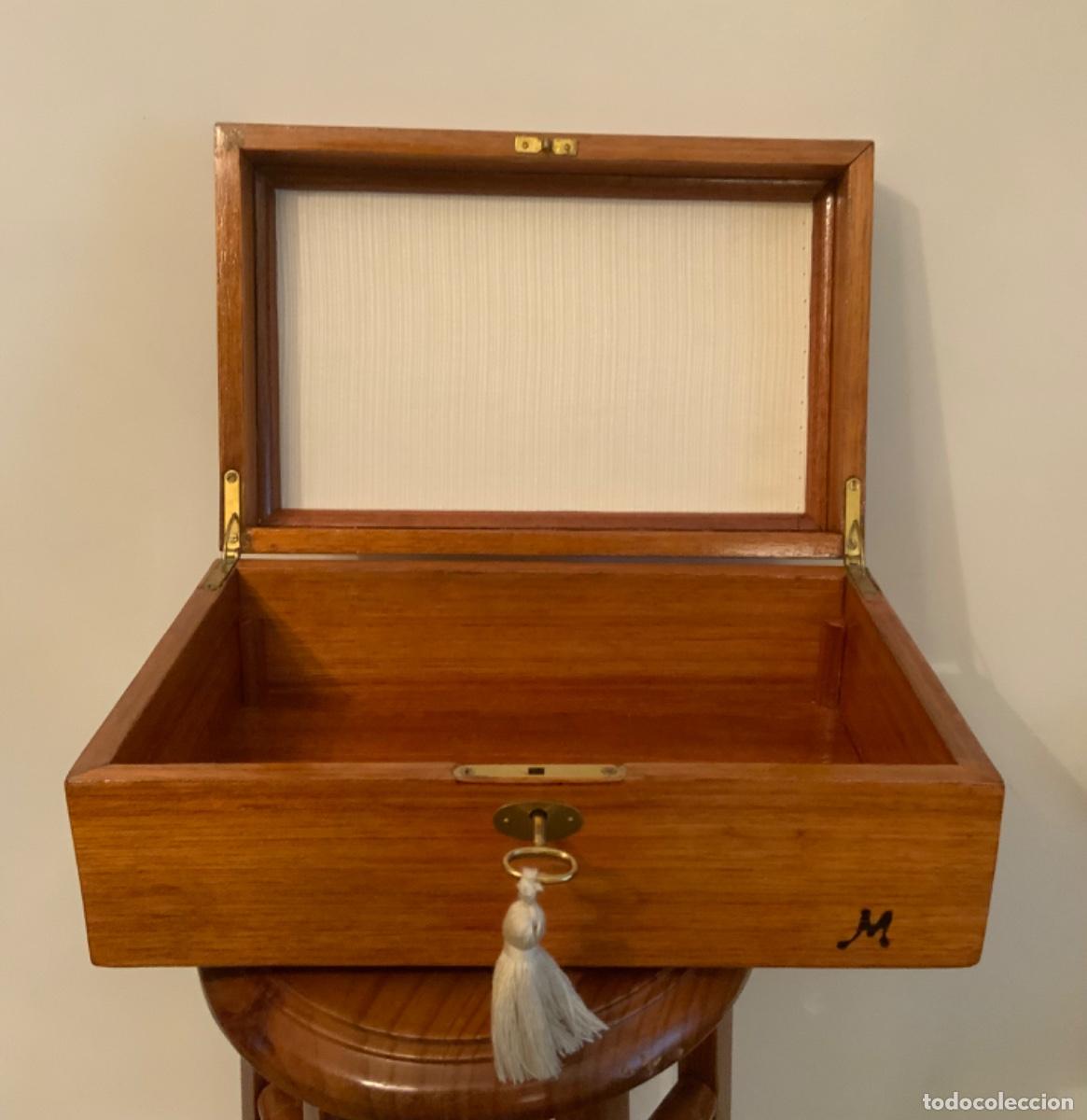 Vintage: ANTIGUO JOYERO DE MADERA HECHO A MANO - Foto 6