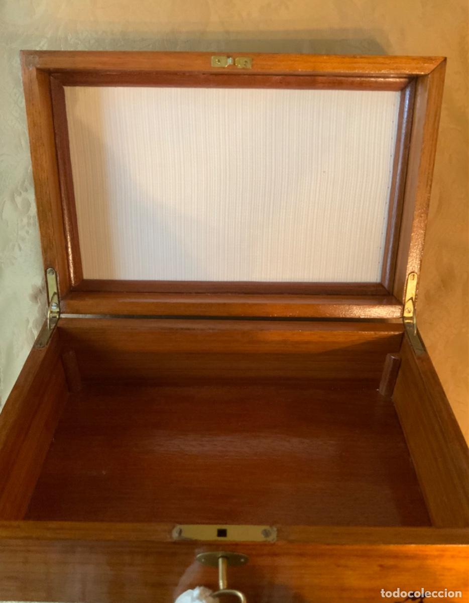 Vintage: ANTIGUO JOYERO DE MADERA HECHO A MANO - Foto 10