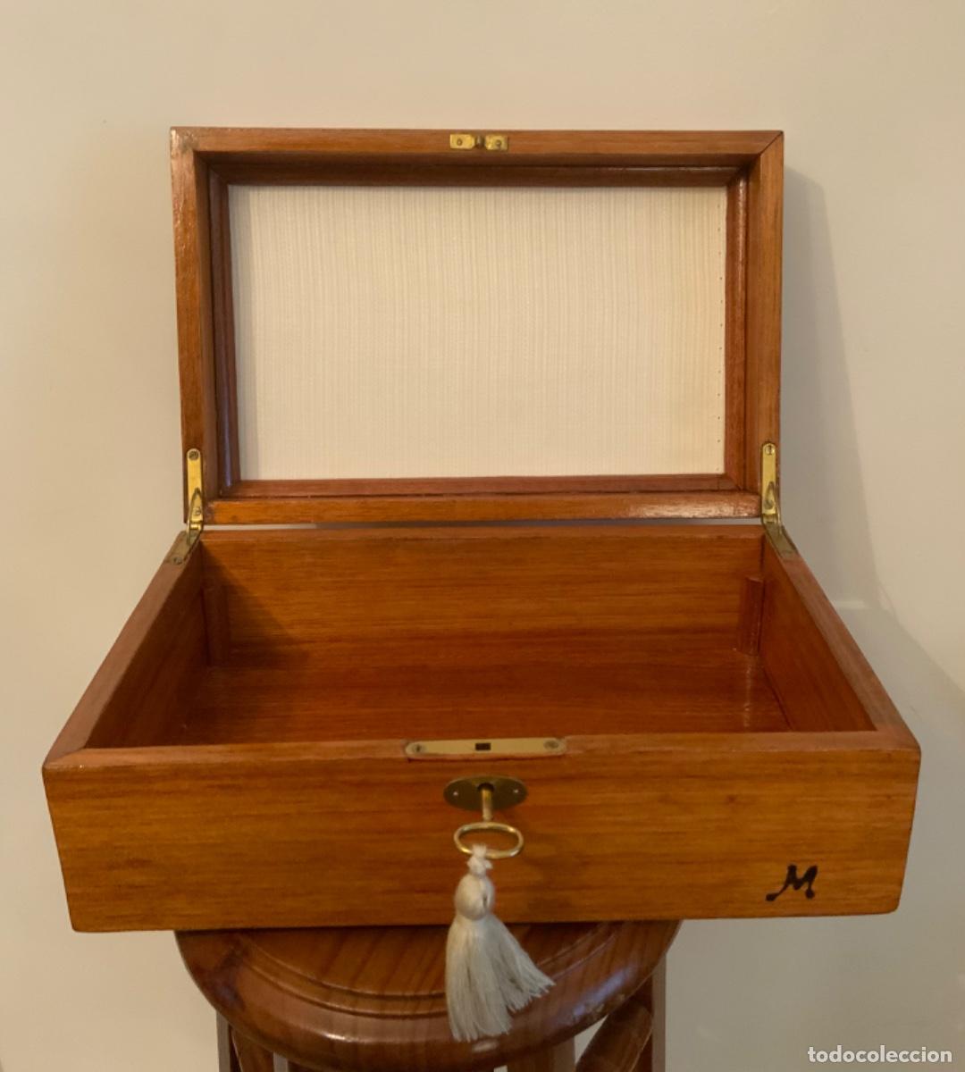 Vintage: ANTIGUO JOYERO DE MADERA HECHO A MANO - Foto 11