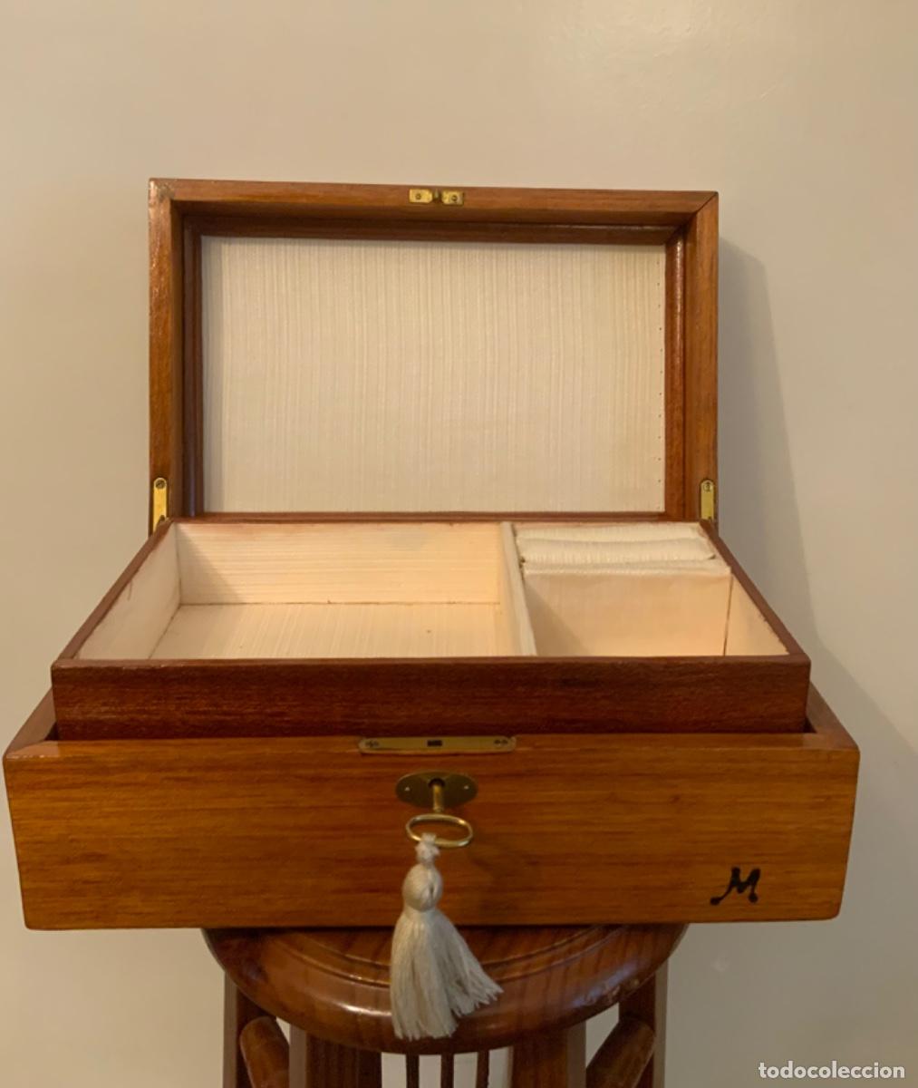 Vintage: ANTIGUO JOYERO DE MADERA HECHO A MANO - Foto 13