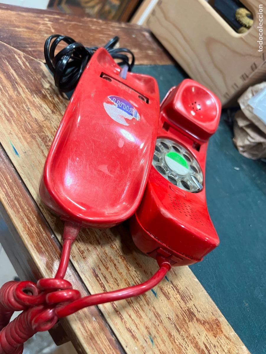 Vintage: ANTIGUO TELEFONO GONDOLA EN ROJO - Foto 5
