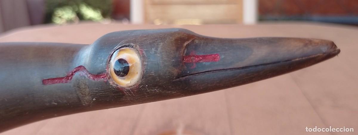 Vintage: P&aacute;jaro Tallado en Asta, Cuerno de Toro - Foto 6