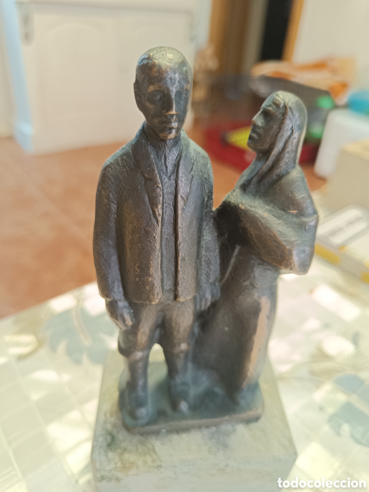 Vintage: Figura de bronce los emigrantes - Foto 1