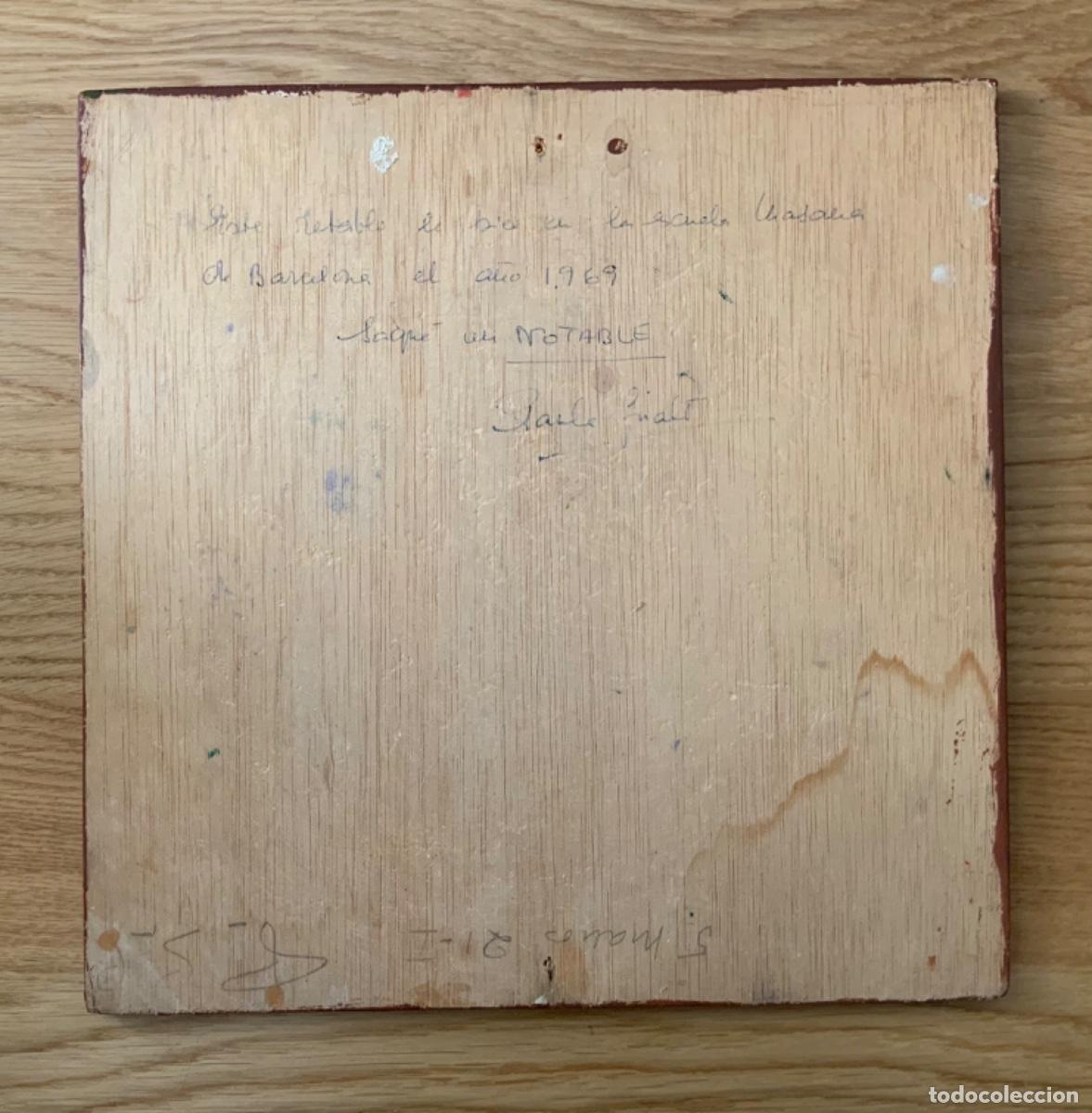 Vintage: MADERA TALLADA POLICROMADA, FLORES A&Ntilde;O 69 - Foto 6