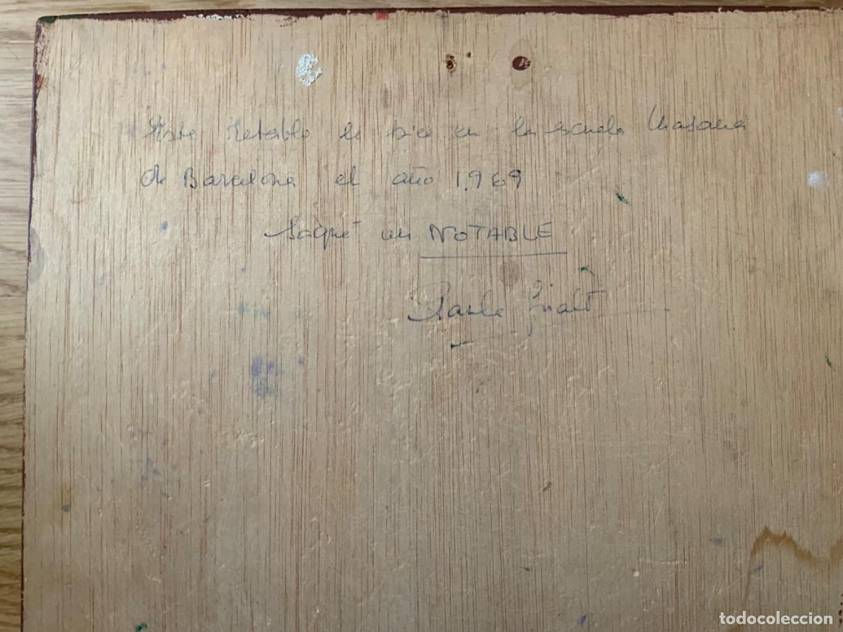 Vintage: MADERA TALLADA POLICROMADA, FLORES A&Ntilde;O 69 - Foto 7