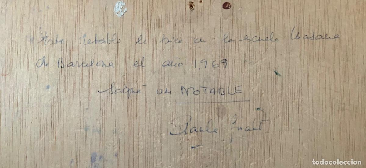 Vintage: MADERA TALLADA POLICROMADA, FLORES A&Ntilde;O 69 - Foto 8