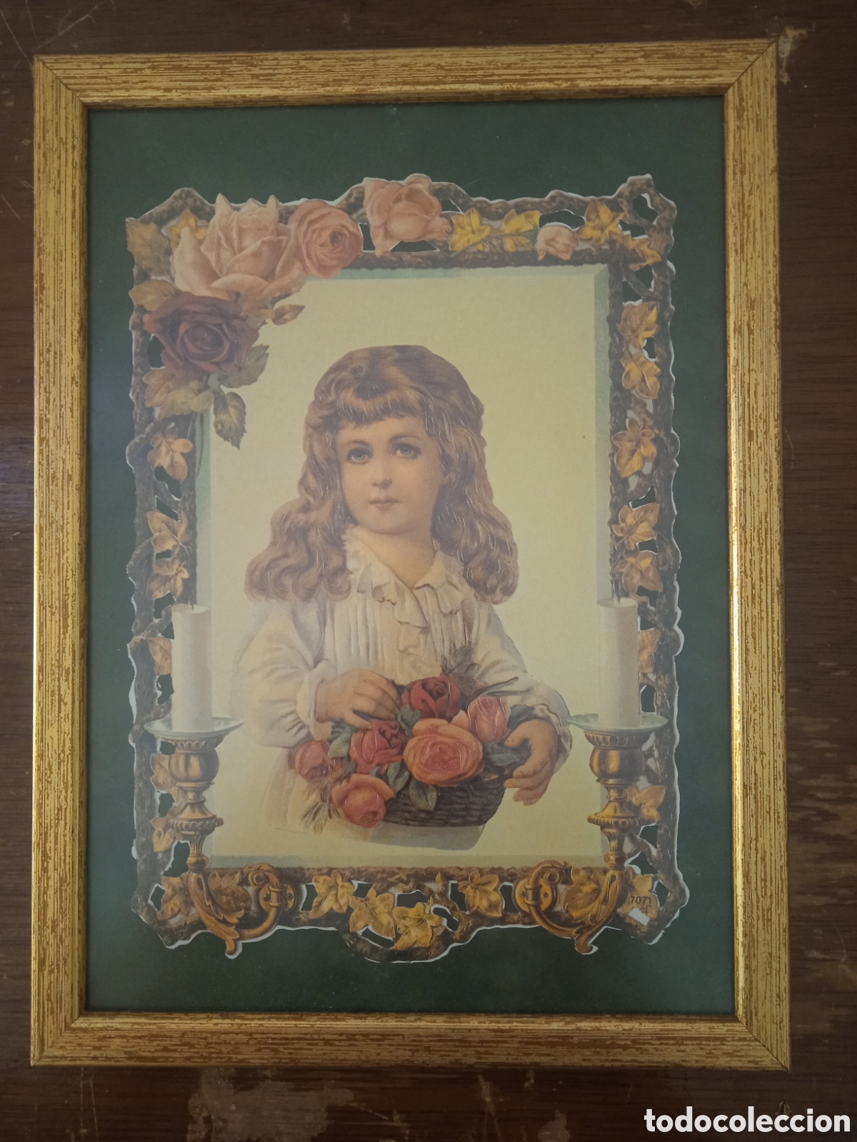 Vintage: Pareja de marcos con cromos imitaci&oacute;n antiguos