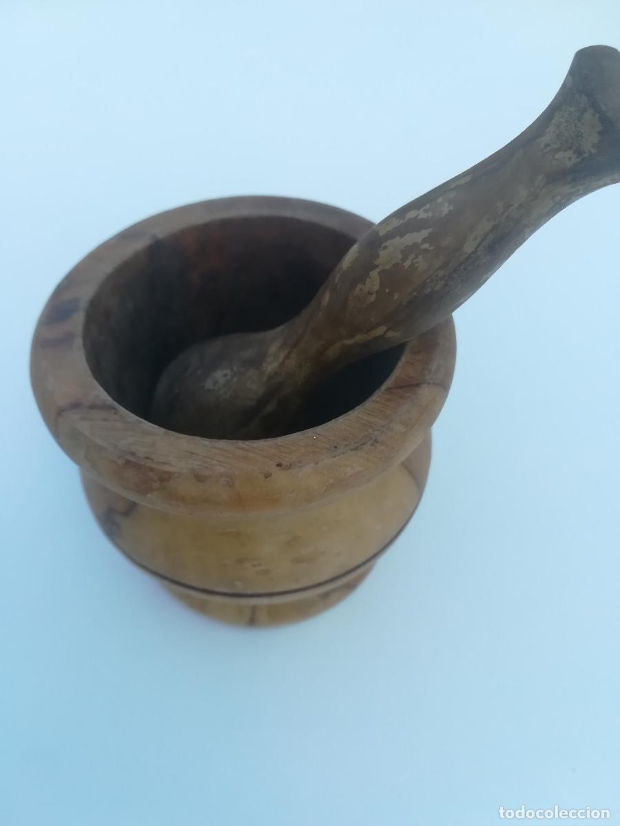 Vintage: Mortero de madera de olivo con su pilon. - Foto 1