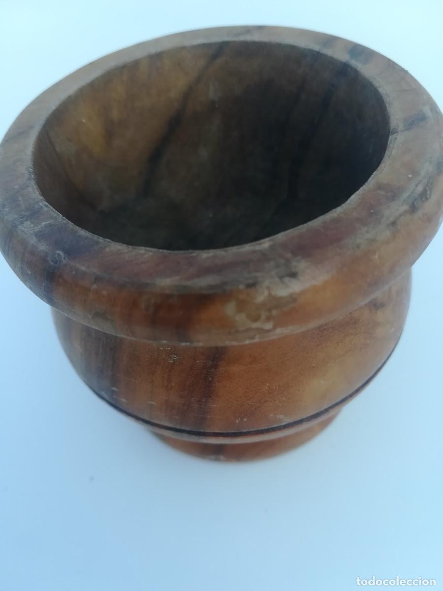 Vintage: Mortero de madera de olivo con su pilon. - Foto 5