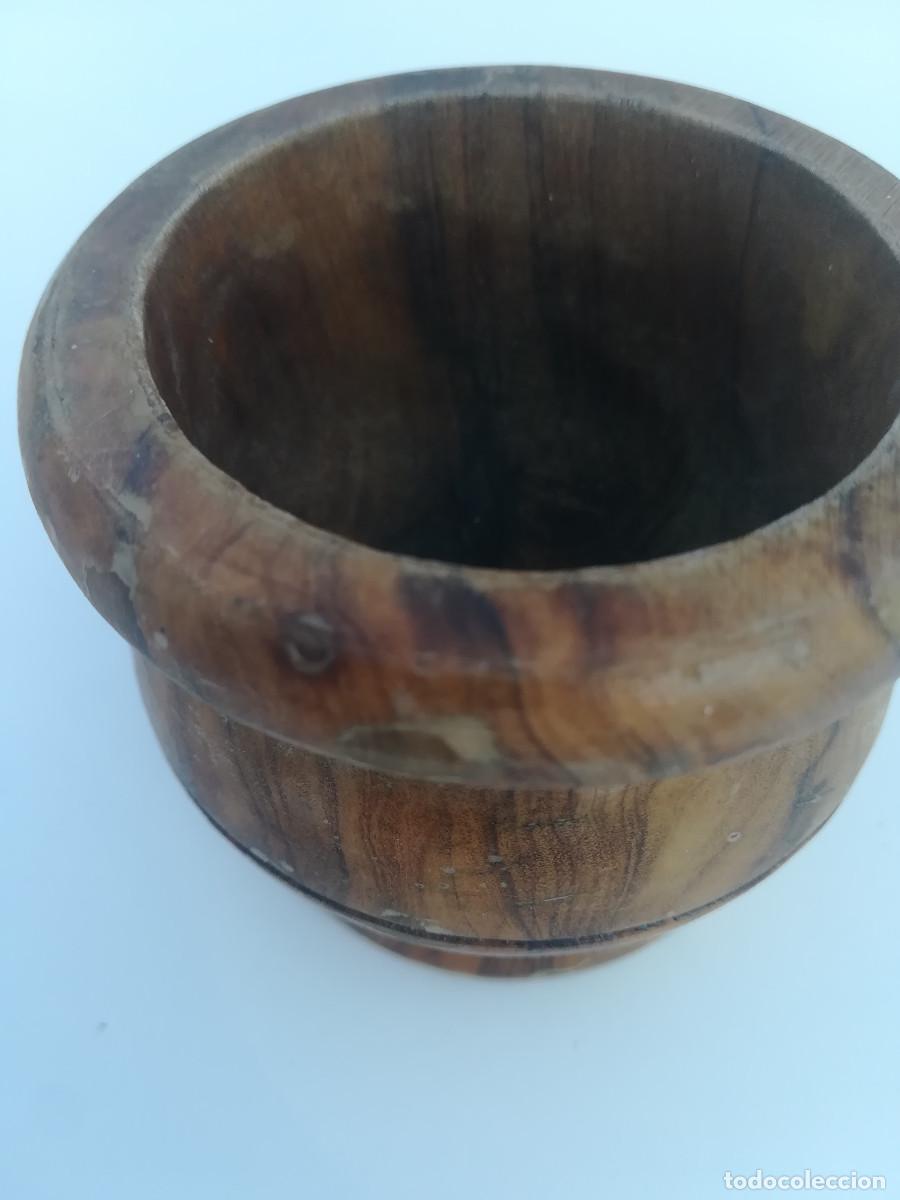 Vintage: Mortero de madera de olivo con su pilon. - Foto 6