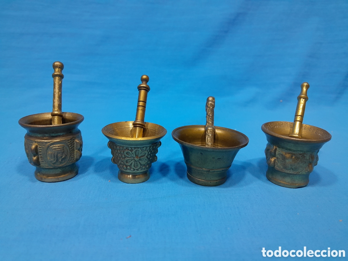 Vintage: LOTE DE 4 MINI ALMIREZ EN BRONCE O LAT&Oacute;N - Foto 2