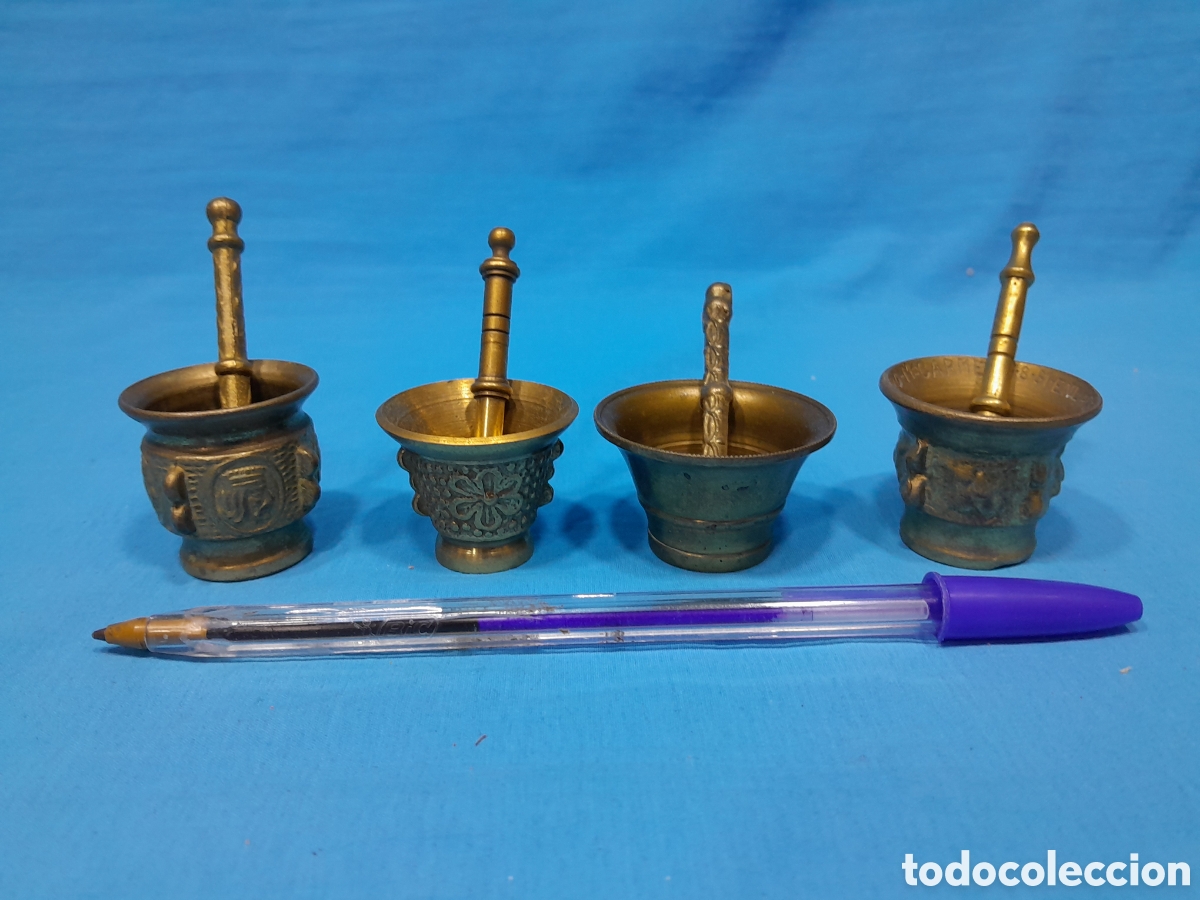 Vintage: LOTE DE 4 MINI ALMIREZ EN BRONCE O LAT&Oacute;N - Foto 3