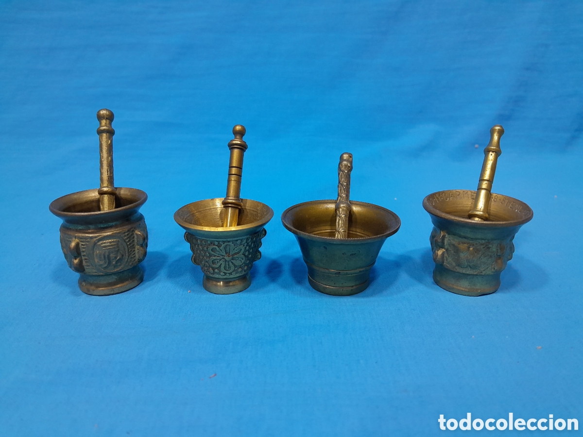 Vintage: LOTE DE 4 MINI ALMIREZ EN BRONCE O LAT&Oacute;N