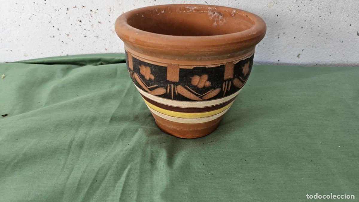 Vintage: maceta de ceramica con dibujos - Foto 1