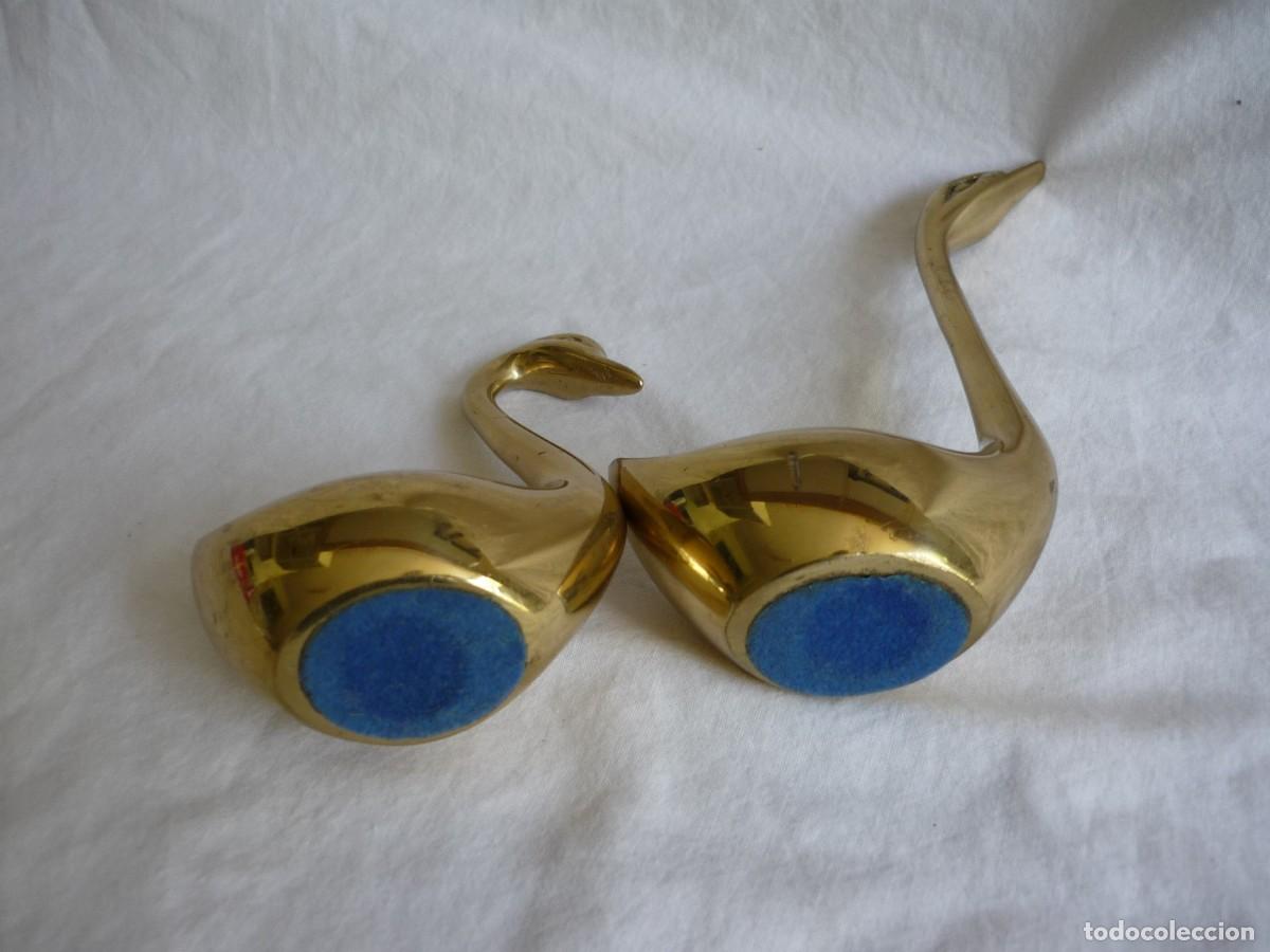 Vintage: Pareja de cisnes en bronce - Foto 7