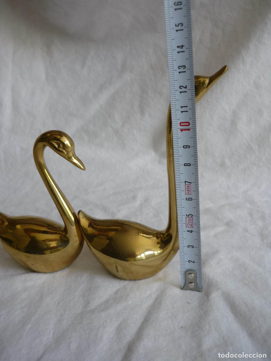 Vintage: Pareja de cisnes en bronce - Foto 8