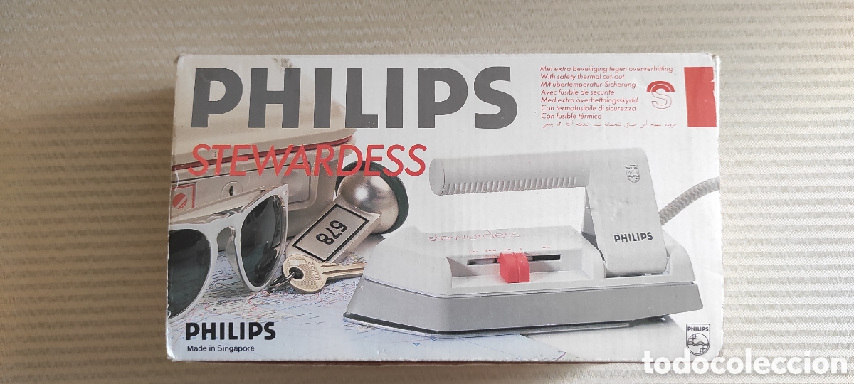 Vintage: Plancha de viaje Philips Stewardess. Magn&iacute;fico estado, en caja