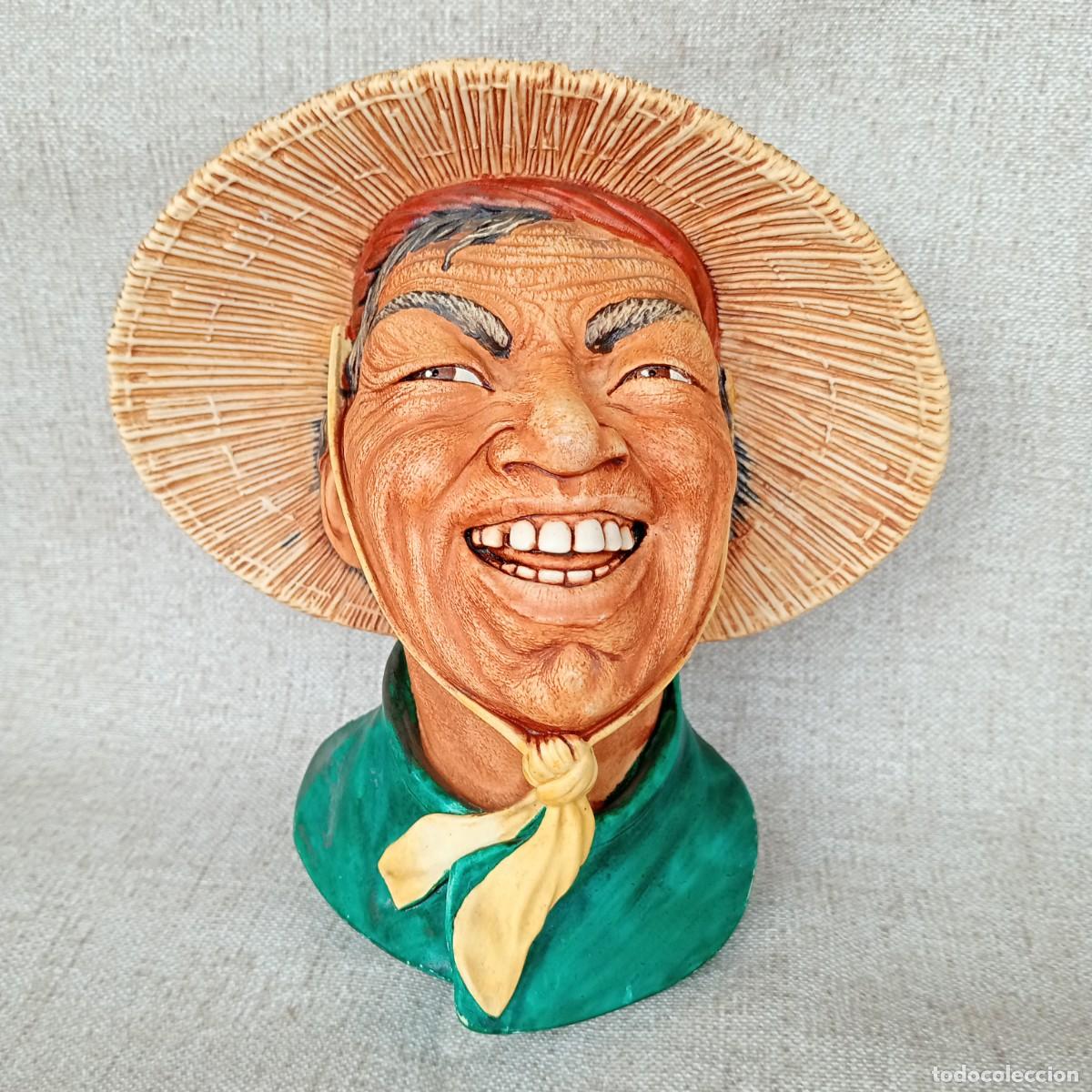 Vintage: CABEZA &Eacute;TNICA DECORATIVA DE RESINA