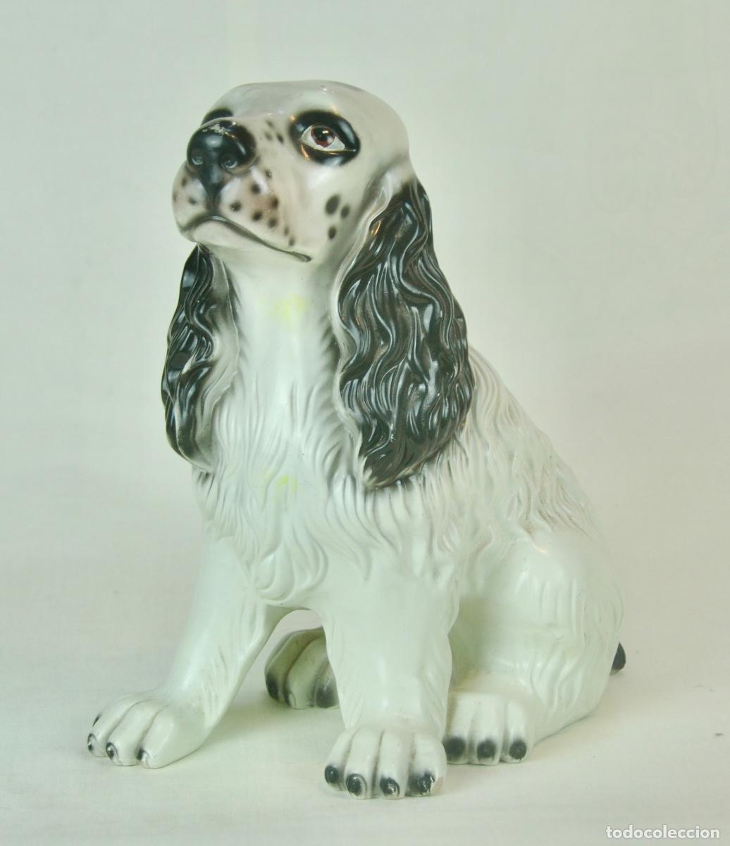 Vintage: Perro cocker en loza - Foto 1