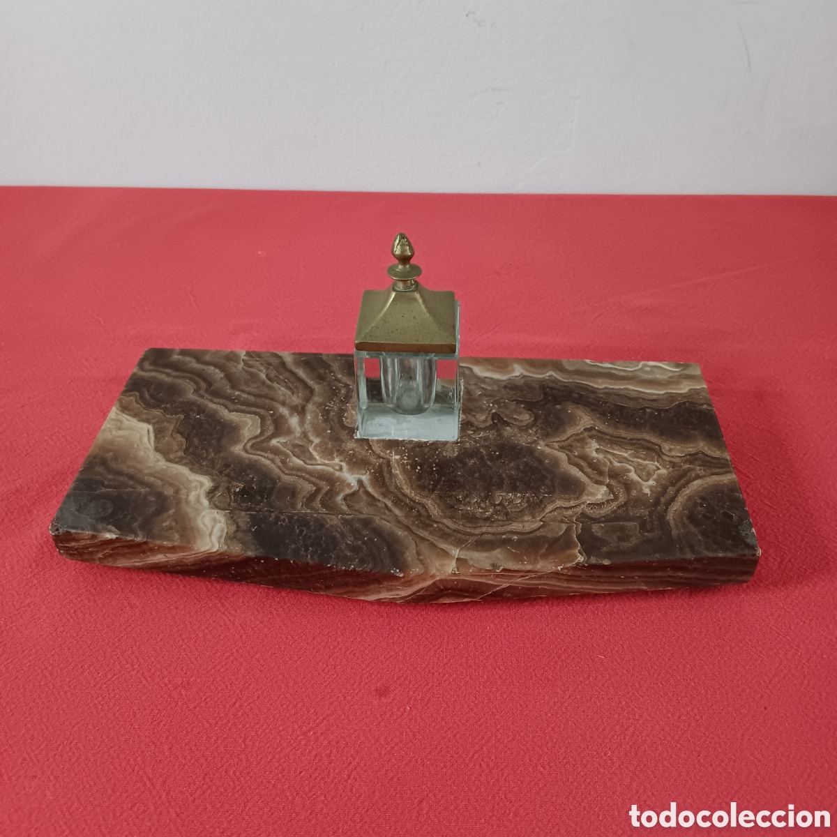 Vintage: TINTERO CON BASE DE ONIX - Foto 2