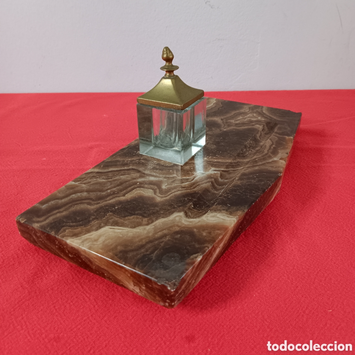 Vintage: TINTERO CON BASE DE ONIX - Foto 5