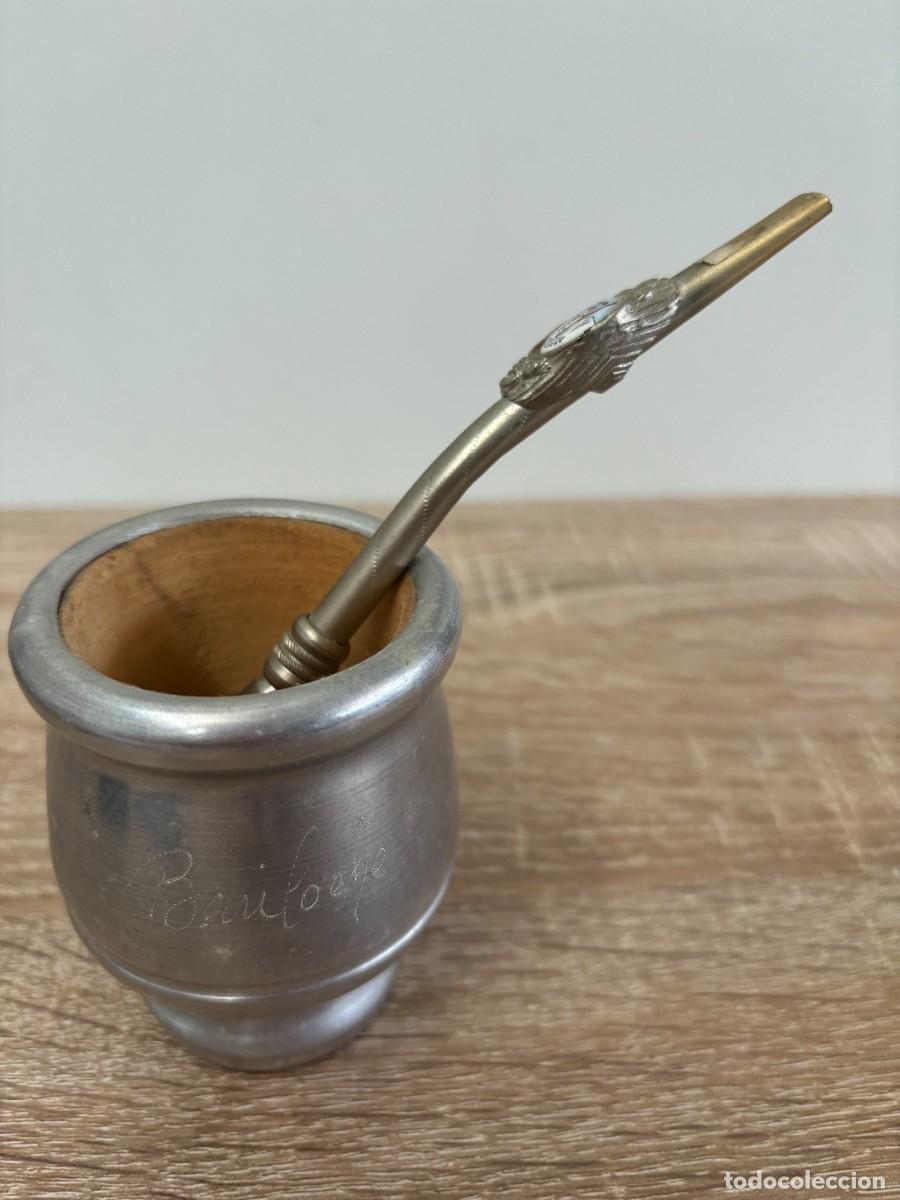 Vintage: JUEGO DE MATE ARGENTIN0:BOMBILLA Y PIPA