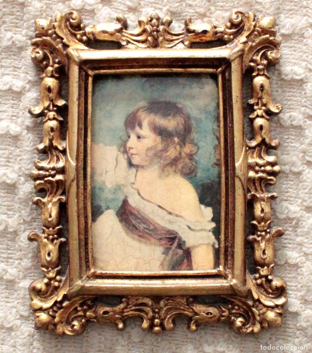 Vintage: Cuadro de marco dorado