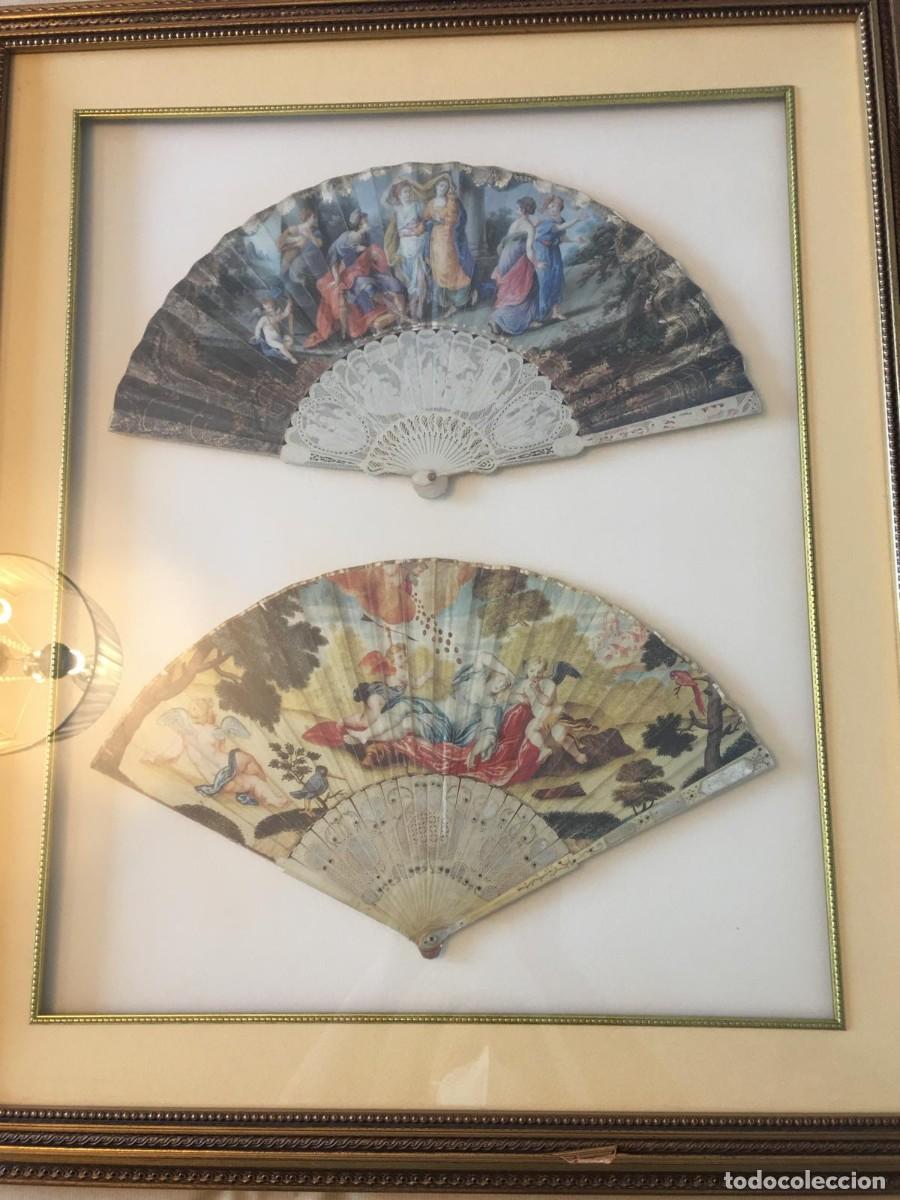 Vintage: CUADRO VITRINA DE ABANICOS DOS DE DOS - Foto 1