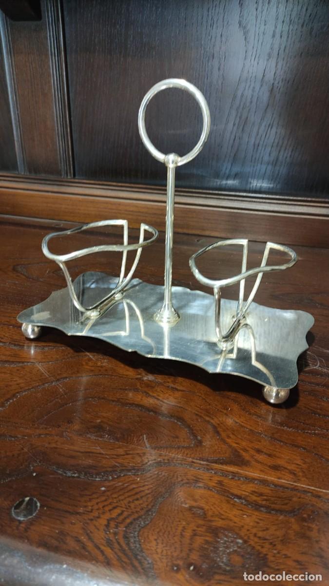 Vintage: SALSERA METAL PLATEADO - Foto 4