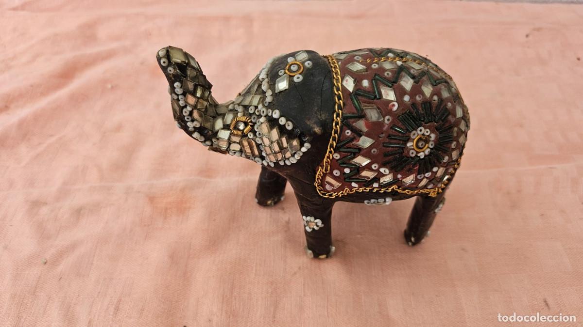 Vintage: figura elefante indu en madera - Foto 2