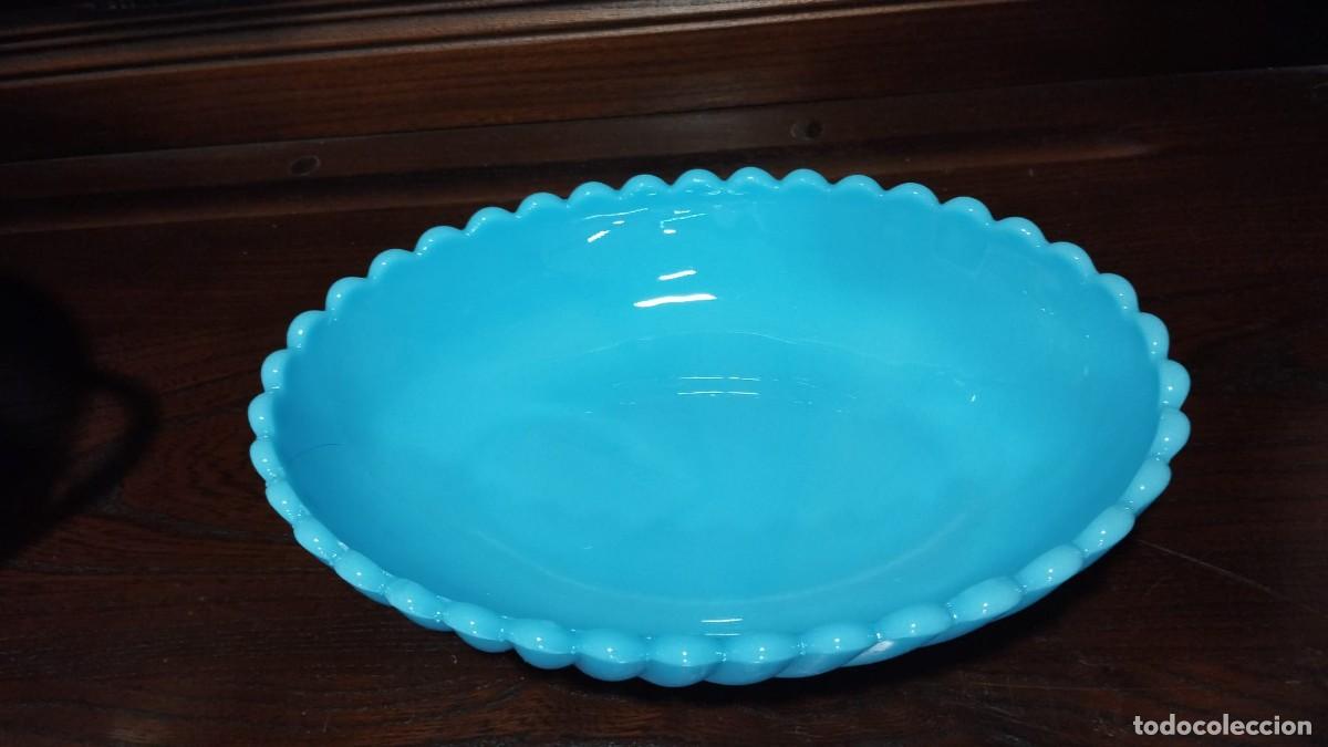 Vintage: PRECIOSA FUENTE OPALINA AZUL - Foto 1