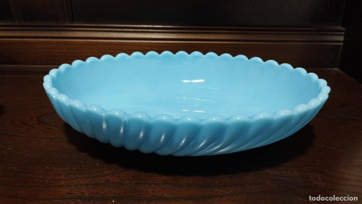 Vintage: PRECIOSA FUENTE OPALINA AZUL - Foto 2