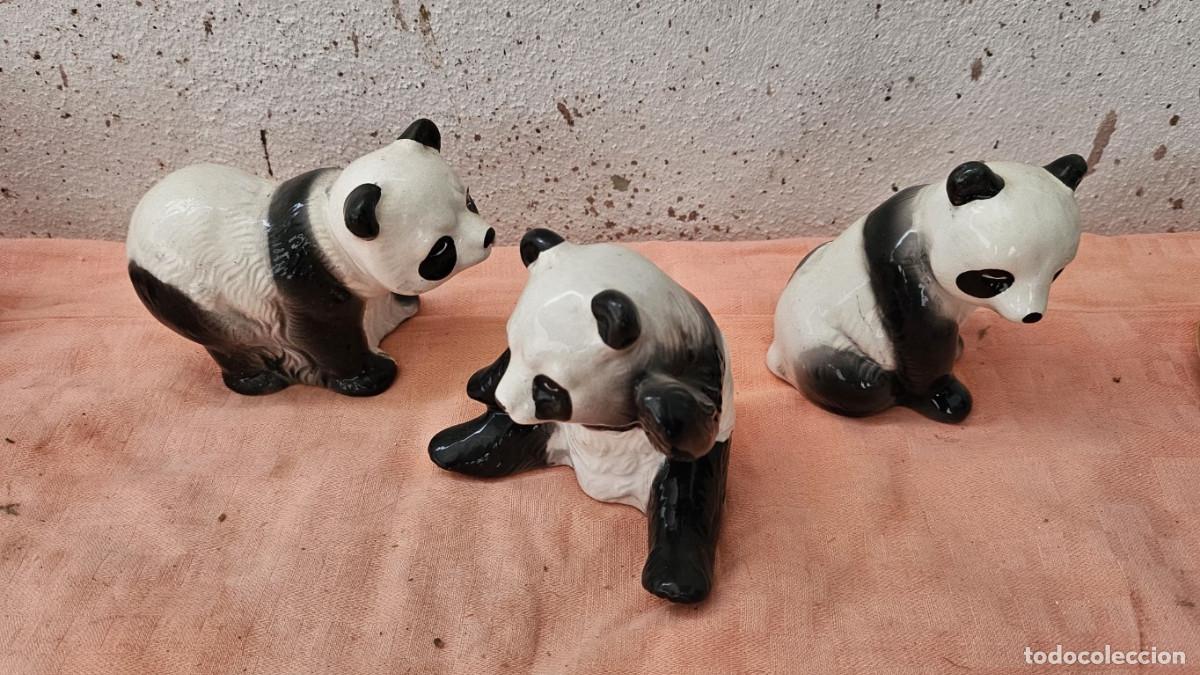 Vintage: 3 osos pandas en ceramica - Foto 1