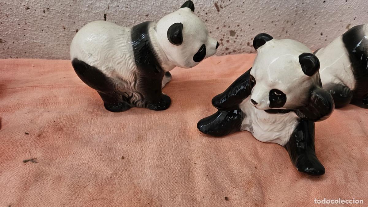 Vintage: 3 osos pandas en ceramica - Foto 2
