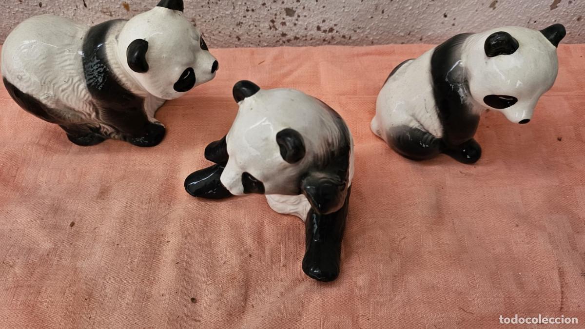 Vintage: 3 osos pandas en ceramica - Foto 3