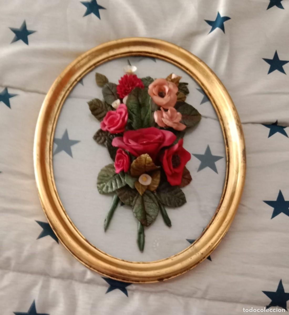 Vintage: Cuadro flores artesanal - Foto 1