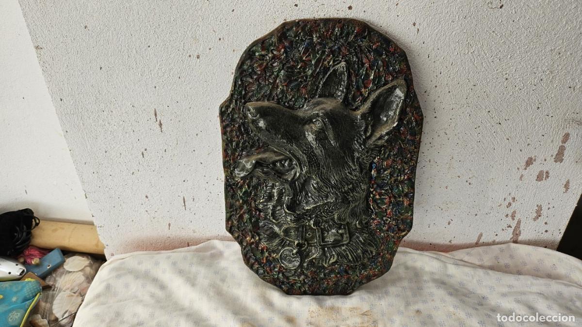 Vintage: placa de cabeza de perro - Foto 1