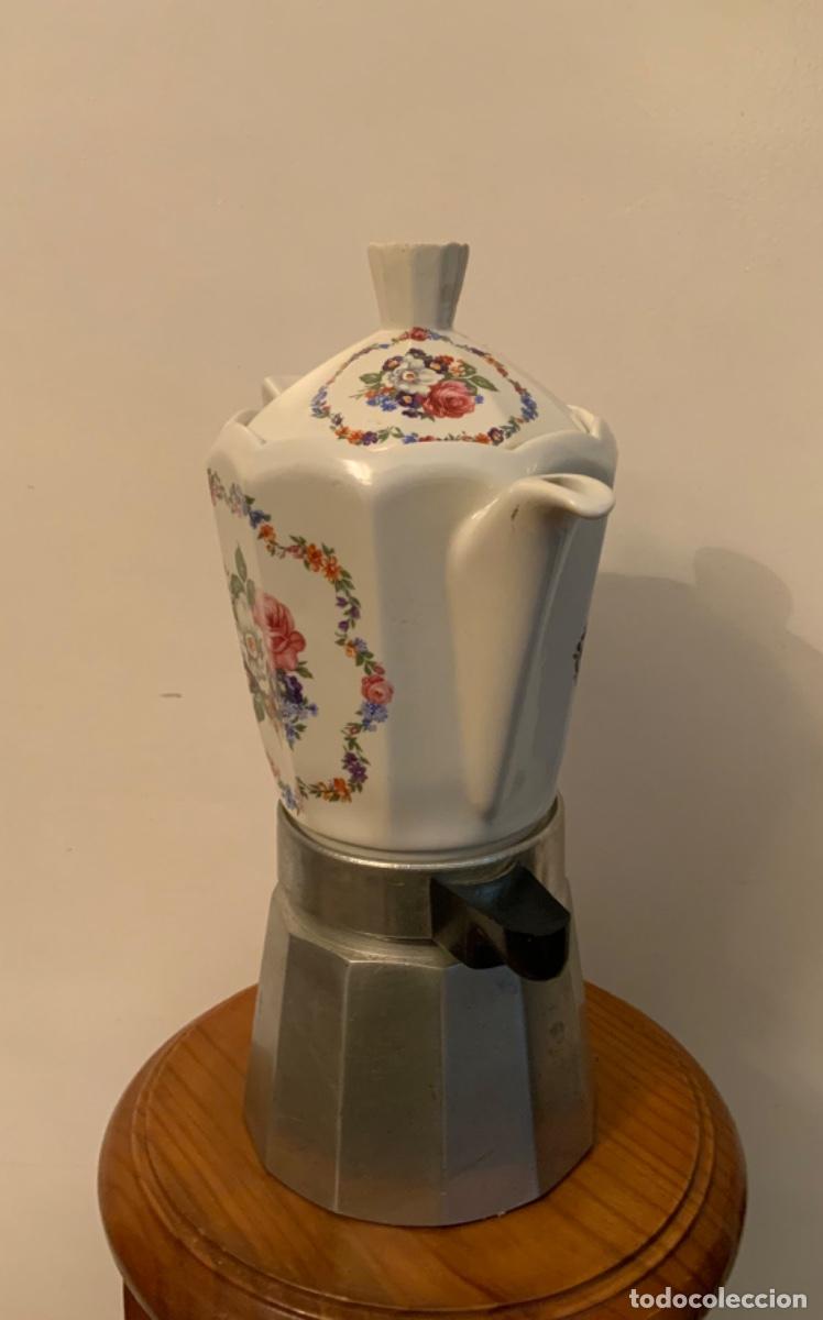 Vintage: ANTIGUA CAFETERA EXPR&Eacute;S ALUMINIO Y LOZA - Foto 3