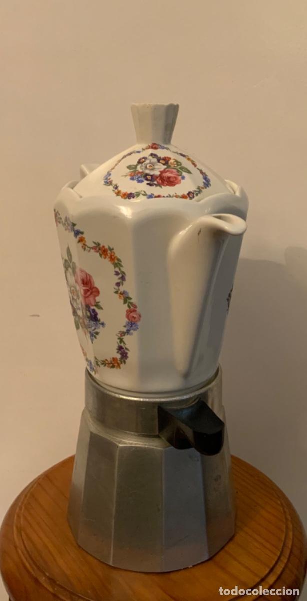 Vintage: ANTIGUA CAFETERA EXPR&Eacute;S ALUMINIO Y LOZA - Foto 5