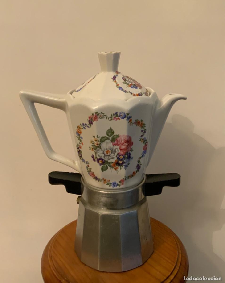 Vintage: ANTIGUA CAFETERA EXPR&Eacute;S ALUMINIO Y LOZA - Foto 7