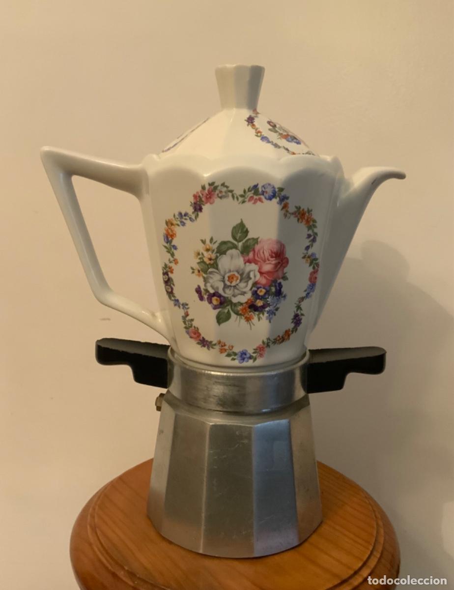 Vintage: ANTIGUA CAFETERA EXPR&Eacute;S ALUMINIO Y LOZA - Foto 11
