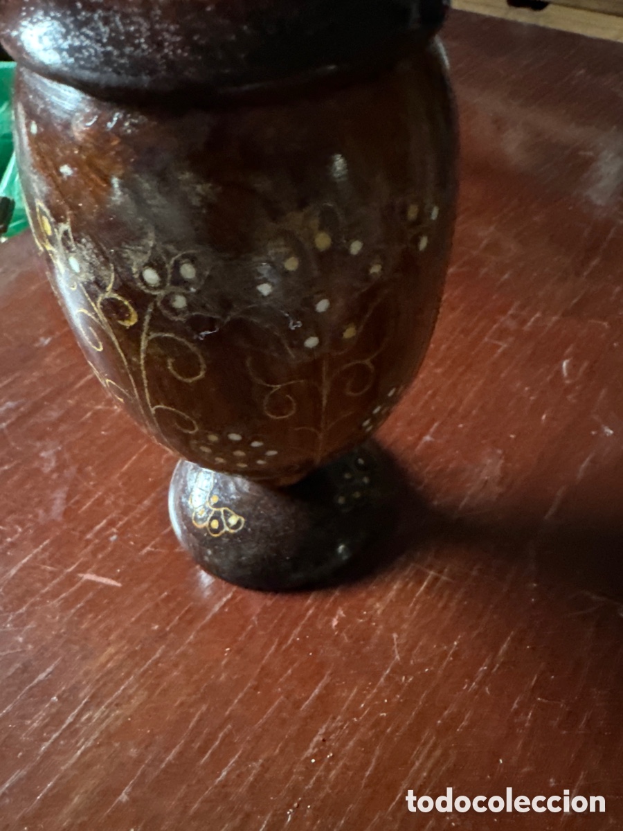 Vintage: Copa de madera con decoraci&oacute;n - Foto 2