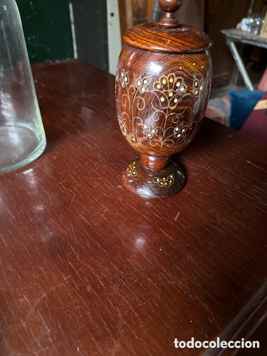 Vintage: Copa de madera con decoraci&oacute;n - Foto 5